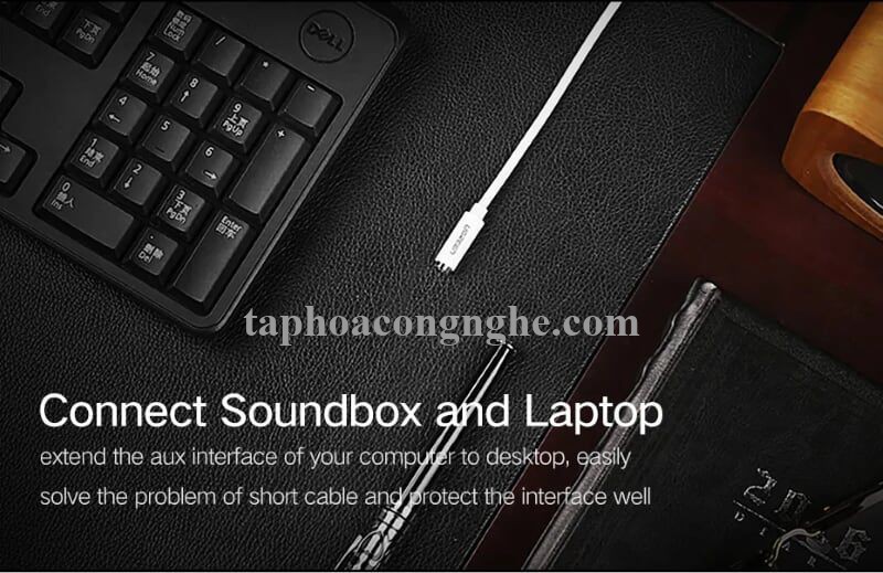 Ugreen 10746 0.5M màu Trắng Cáp âm thanh 3.5mm nối dài AV124 30010746